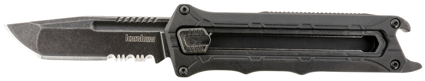 Kershaw 1195 Interstellar 2.70" OTF Tanto Part Serrated Black Oxide Blackwash 8Cr13MoV SS Blade
