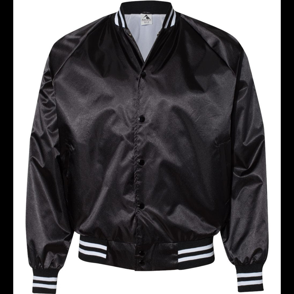 Augusta Sportswear - Satin Baseball Jacket Striped Trim