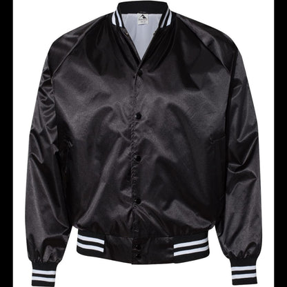Augusta Sportswear - Satin Baseball Jacket Striped Trim