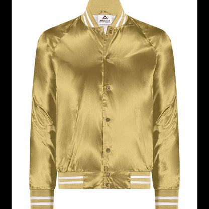 Augusta Sportswear - Satin Baseball Jacket Striped Trim