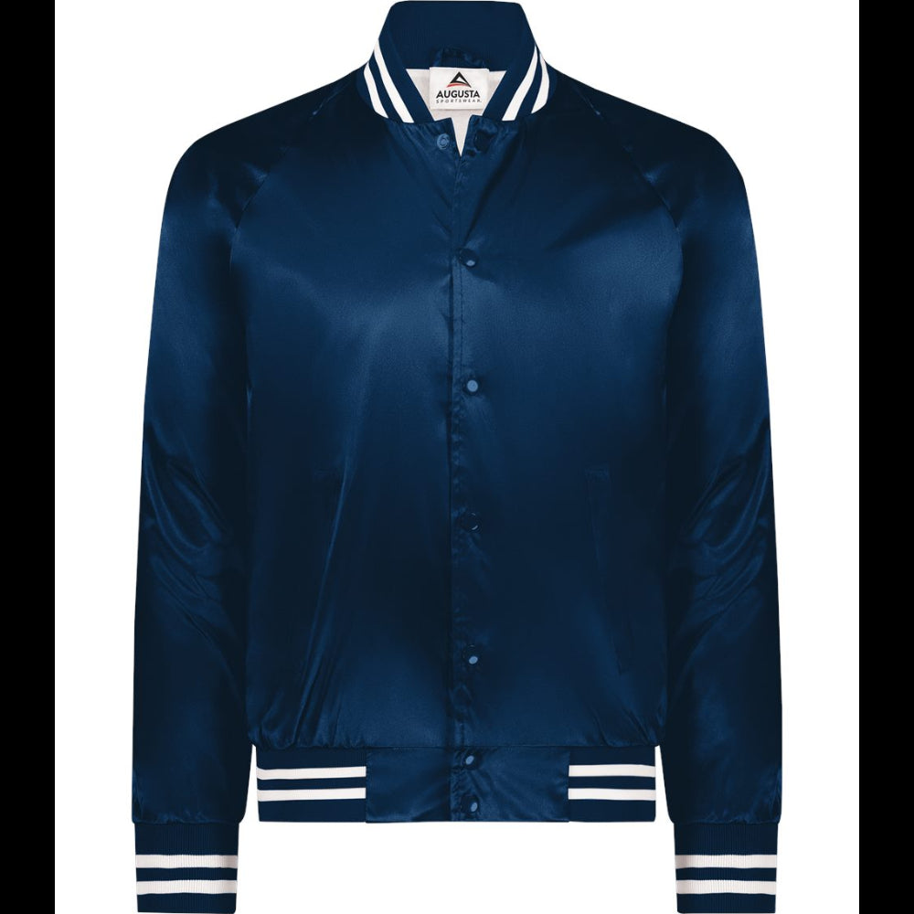 Augusta Sportswear - Satin Baseball Jacket Striped Trim