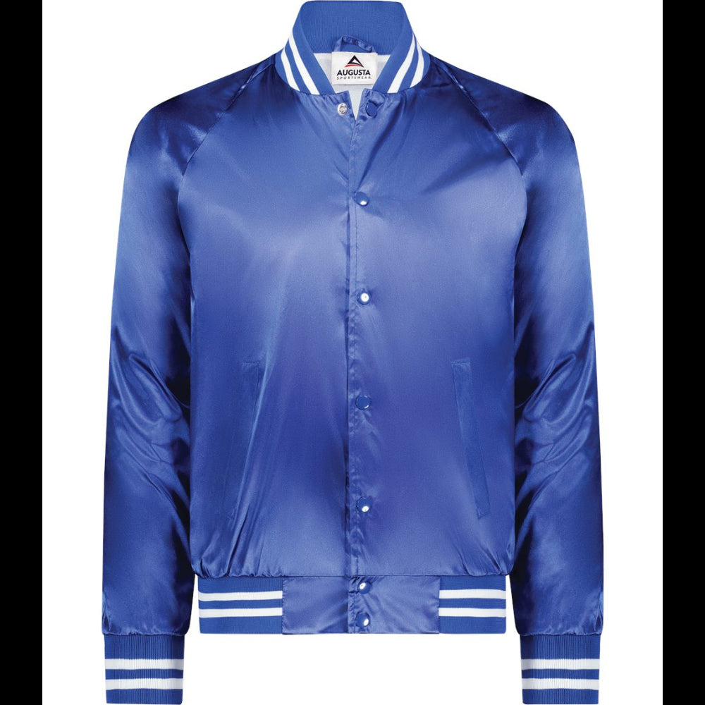 Augusta Sportswear - Satin Baseball Jacket Striped Trim