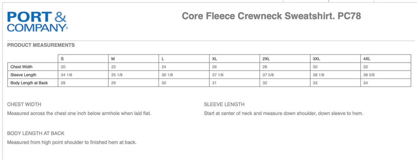 Port & Company® Core Fleece Crewneck Sweatshirt